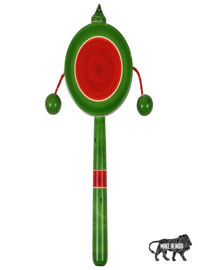 Smartcraft Toddler 'Make In India" Plate Rattle, Wooden Rattle Hand Drum Kids Toy- Multicolor - Image 1